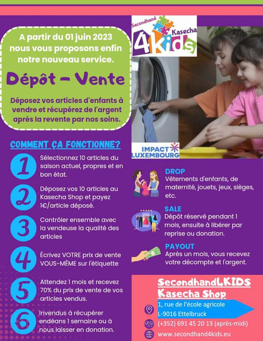 Dépôt-Vente Ettelbruck pour articles d'enfants - Secondhand4KIDS Kasecha Shop